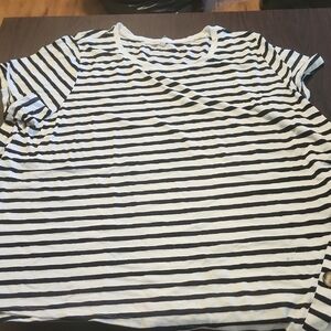 Black and White Striped Women's Top